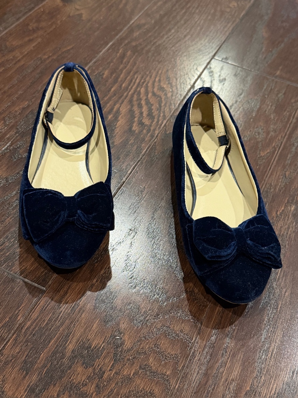 Janie and Jack Navy VELVET BOW BALLET FLAT Girls Size 2 Holiday Party